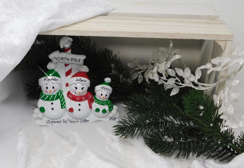 Geschenktüte Personalisierte "Treppe" Familie von 3 und 5 Weihnachtsbaumschmuck